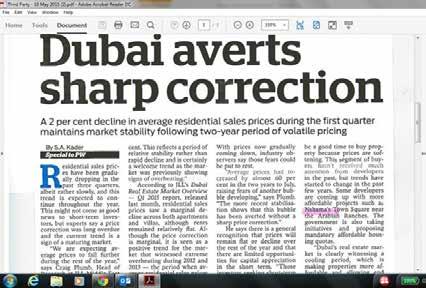 NEWS UPDATES MOST VISIBLE PLAYER IN THE FIELD As per Gulf News As the New Normal takes hold, the return expectations have been calibrated lower with market participants focusing