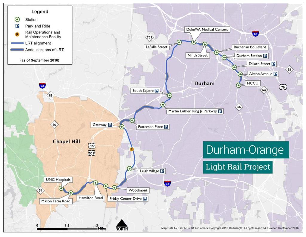 TRANSPORTATION PLANNING LIGHT RAIL PROJECT Connects UNC to Durham