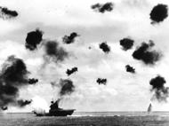 In the two encounters the Japanese lost 2 aircraft carriers, 2 destroyers, numerous other vessels, about 100 planes, and about 3500 men.