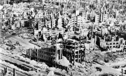 Firebombing of Dresden In area bombing, all enemy industry not just war munitions