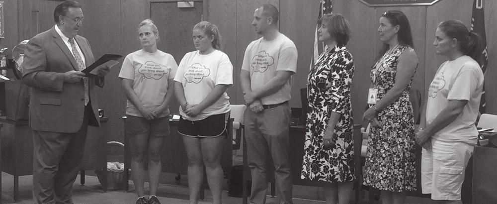 October 2017 IN OUR SCHOOLS Members of the Canajoharie High School community were recognized for their food drive efforts by Montgomery County officials on Sept. 26.