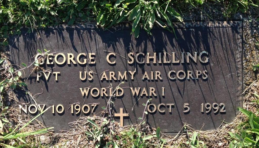 Schilling, George N. North Farmington (Friends) Cemetery Town of Farmington Birthdate on marker would make him 10 years old at the time of World War I.