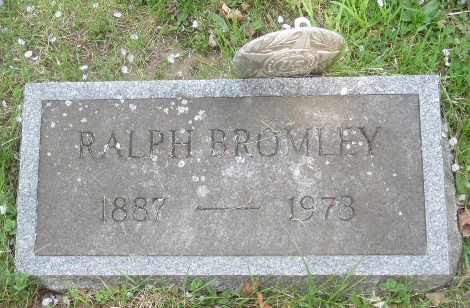 Bromley, Ralph South Farmington Cemetery Town of Farmington Obituaries. Ralph Bromley, Sr. Daily Messenger. Jul. 9, 1973. p. 2.