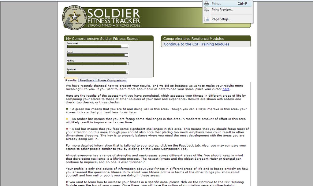 Comprehensive Soldier Fitness / Global Assessment Tool (GAT) Survey 10.