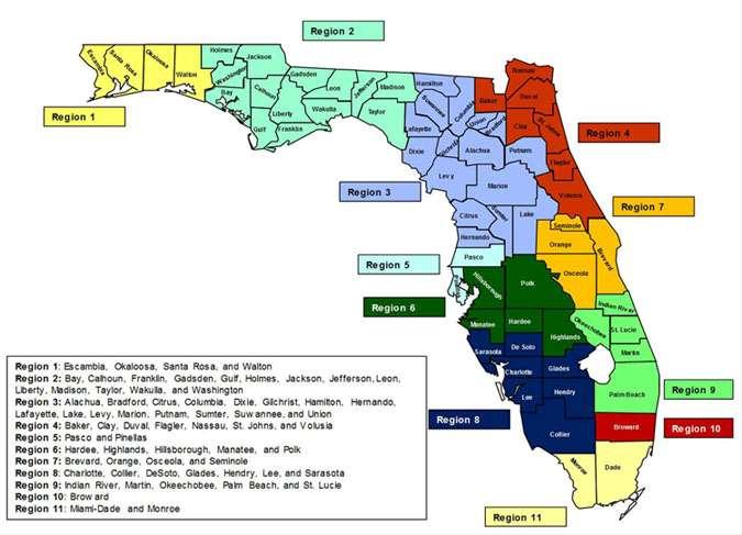 Figure 1. Statewide Medicaid Managed Care Region Map Table 3. Long-term Care Managed Care Plan Providers in Florida LTC Plans Plan Name Regions of Operation American Elder Care, Inc.