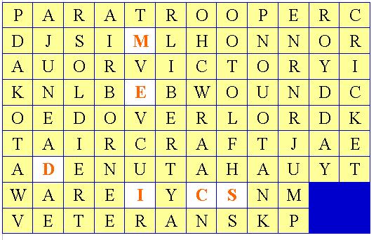 Combat zone Cross out the words from the list in the grid below. You may use the same letter more than once. With the remaining words you will find the hidden word.