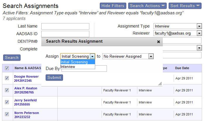 Globally Assign Applicants From the Search Assignments