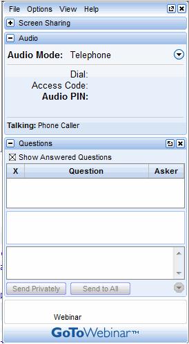 Instructions for Webinar Q&A Type your questions at any time into the designated Question box shown at