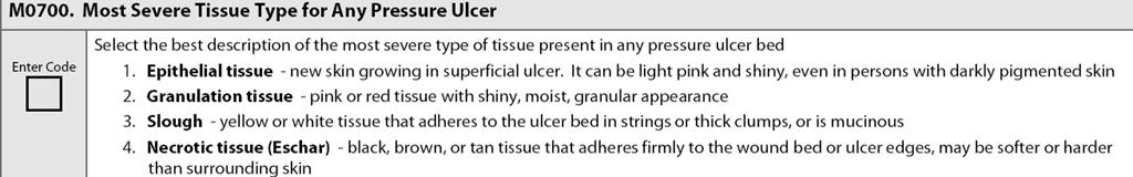 Stage 2 Pressure Ulcer Partial thickness loss of dermis presenting as: Shallow open ulcer Most Stage 2 pressure ulcers Red or pink wound bed should heal in a reasonable Without slough time frame (e.g., 60 days) May also present as an intact or open/ruptured blister Examine area adjacent to or surrounding an intact t blister for evidence of tissue damage.