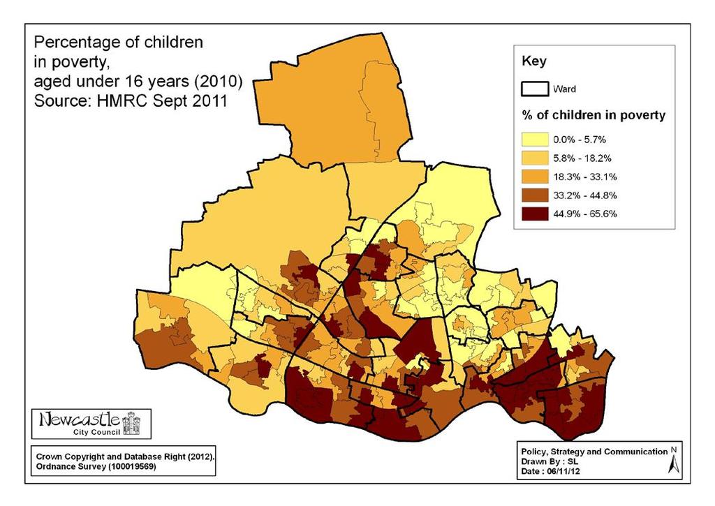 Additional insights into children living in poverty can be gained from data on the number/proportion of children entitled for free school meals.