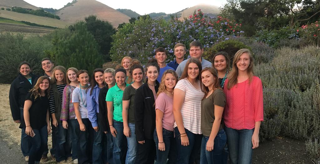 Domestic Agricultural Experience In August 2017, an elite group of 20 Ambassadors were selected to participate in an educational agricultural experience in California.