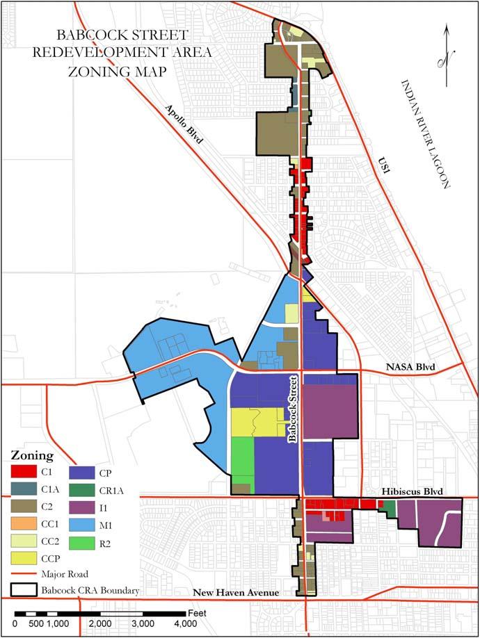 D. Zoning Map4 Map 4 details the current zoning classifications found within the Babcock Street CRA.