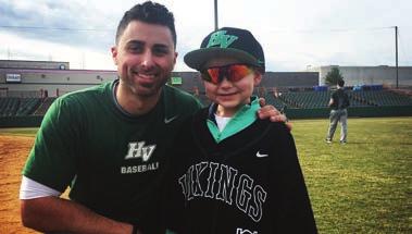 The Hudson Valley Community College baseball team adopted a child for the season. Evan helped coach all of the Vikings games and practices.