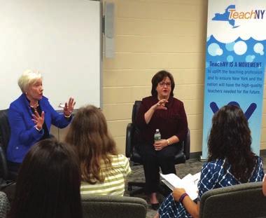 Chancellor Zimpher and SED Commissioner MaryEllen Elia visited with nearly 800 teachers and faculty in nine regions for their TeachNY listening tour, and convened a statewide