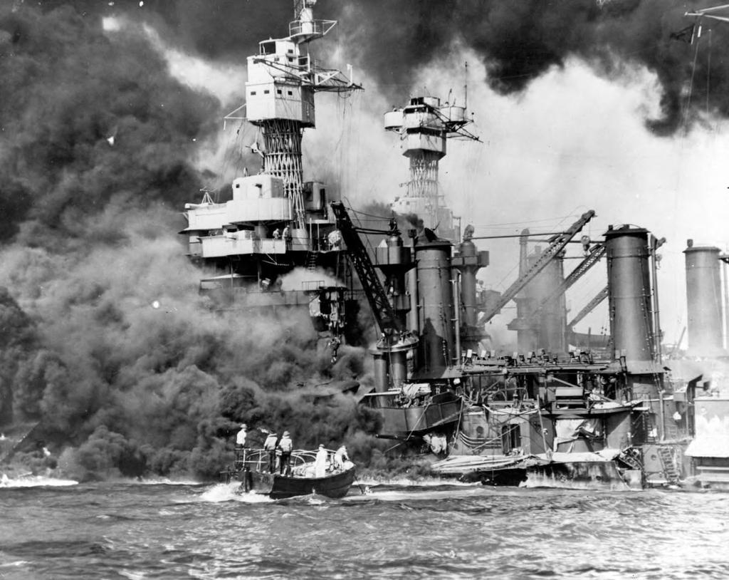 Images from the attack- USS West Virginia Take a close look at this image taken of USS West Virginia. The Japanese shot seven torpedoes at her.