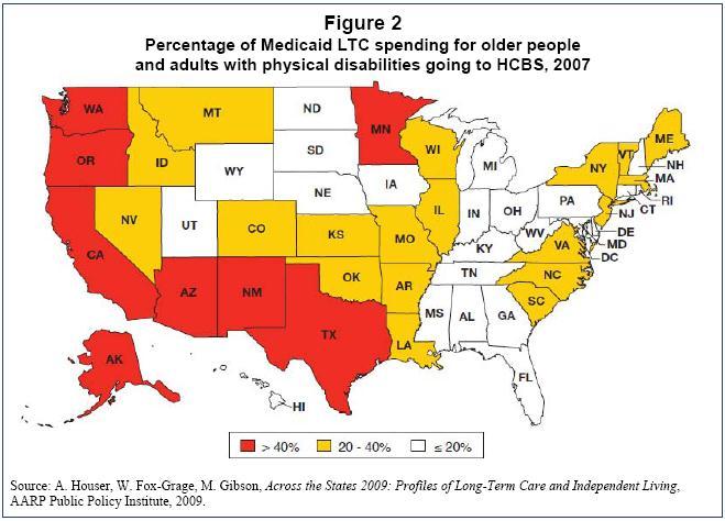 Map V This AARP Public Policy Institute map from 2009 indicates that the State s HCBS