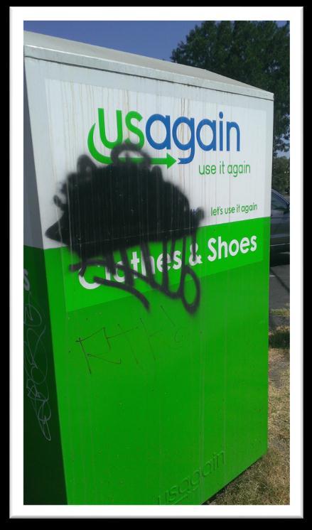 U n a In 2011, USAgain, according to the company s website, collected 60 million pounds of clothing from more than 10,000 donation sites in 17 states, including California.