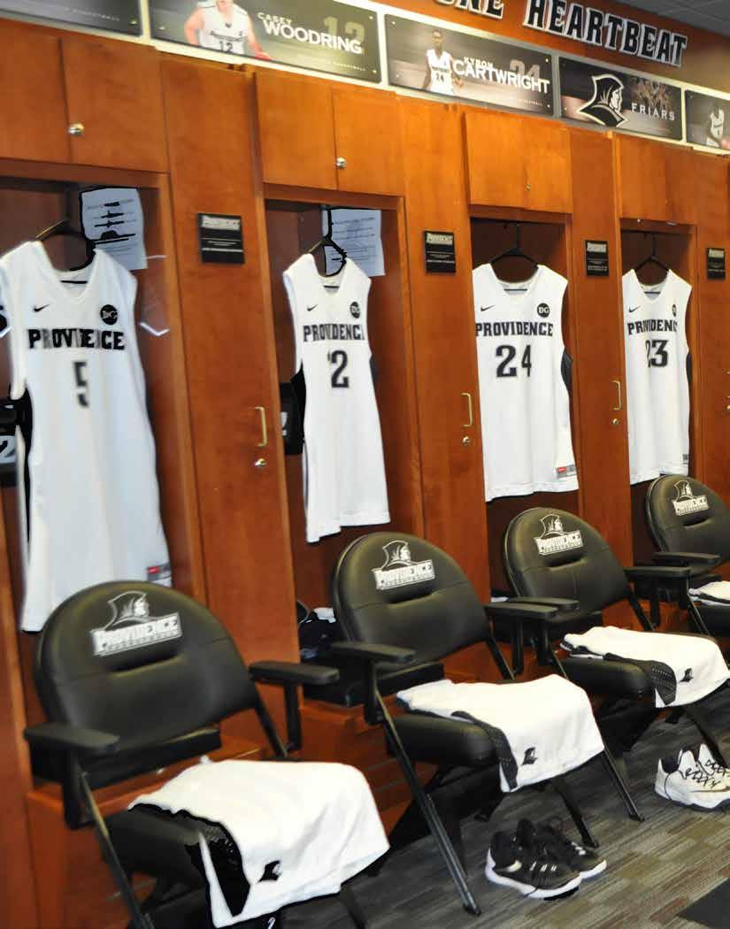 Providence Locker The Locker Room features individual lockers for each player with a compartment for
