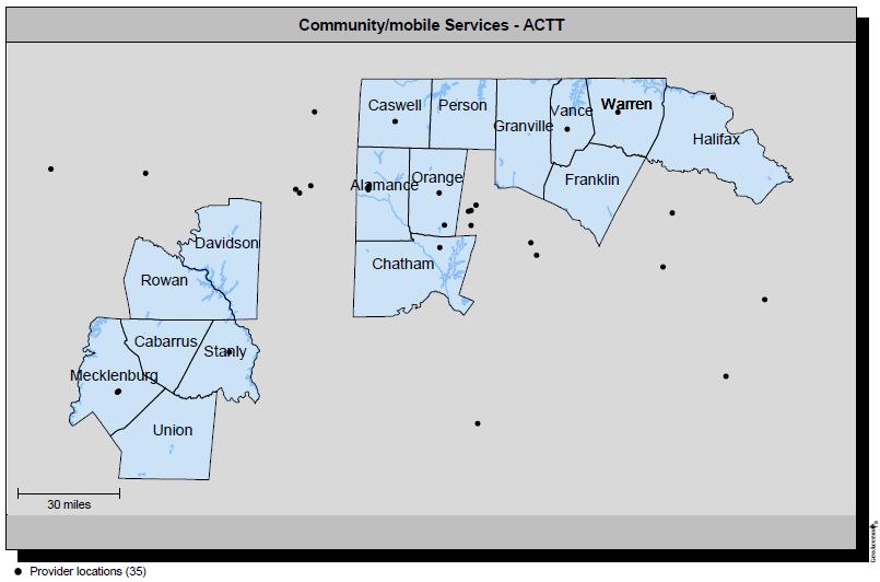 Community / Mobile Services One geo map for each Medicaid community/mobile