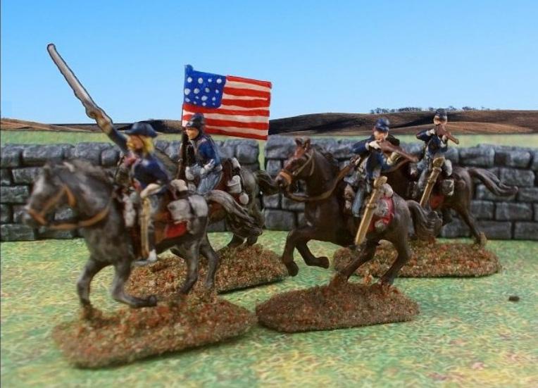 If they dismount (not if deployed dismounted at the start of the game) a figure out of 4 must held the reins of his own horse and three of his comrades.