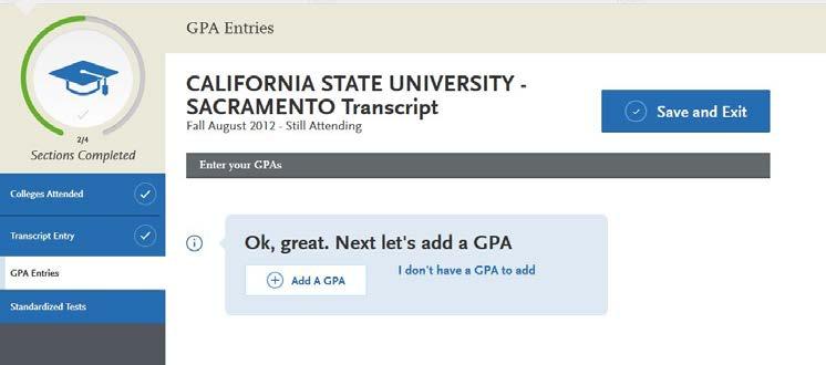 university attended. You have the option to submit your overall GPA.