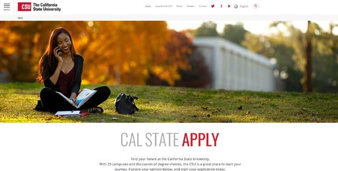 Creating a Cal State Apply Account 1. Open your browser and go to https://www2.calstate.edu/apply. You will be taken to the webpage below 2.
