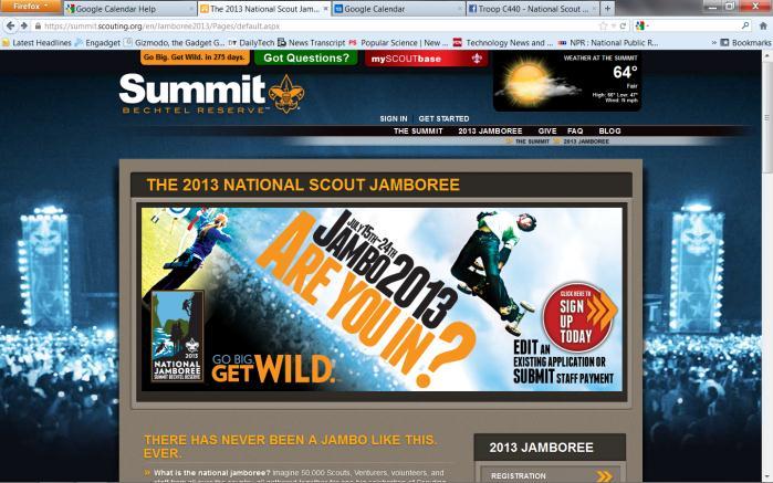 Summit.Scouting.Org This is going to be the most high tech Jamboree ever. We are used to getting our news every morning at the Jamboree in a newspaper. No more, now it will be on our smartphones.