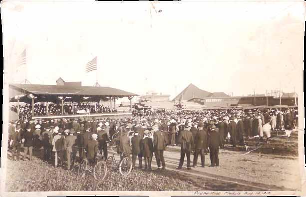 Figure 17. Medal Presentation of August 14, 1918. The crowd is much smaller than the one at the Calumet & Hecla Mining Company Semi-Centennial employee service medal presentation in 1916.