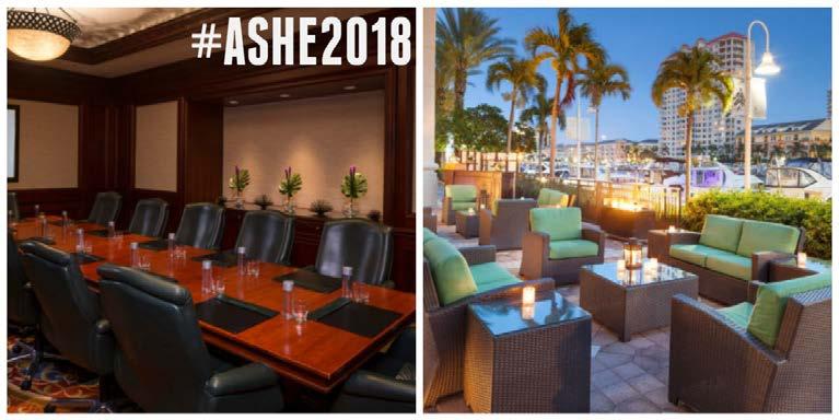 MEETING/RECEPTION SPACE EXHIBITOR & SPONSORSHIP OPPORTUNITIES There are numerous opportunities available during the ASHE Conference to hold a meeting for your organization or host a reception.