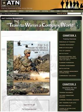 CENTER FOR ARMY LESSONS LEARNED Training Resources Train to Win in a Complex World will assist leaders in developing a training plan that supports the company METL; https://atn.army. mil/dsp_template.