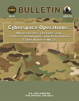 CENTER FOR ARMY LESSONS LEARNED CALL and Asymmetric Warfare Group Resources For more information, see CALL Bulletin 16-13, Cyberspace Operations: Observations; Lessons; and Tactics, Techniques, and