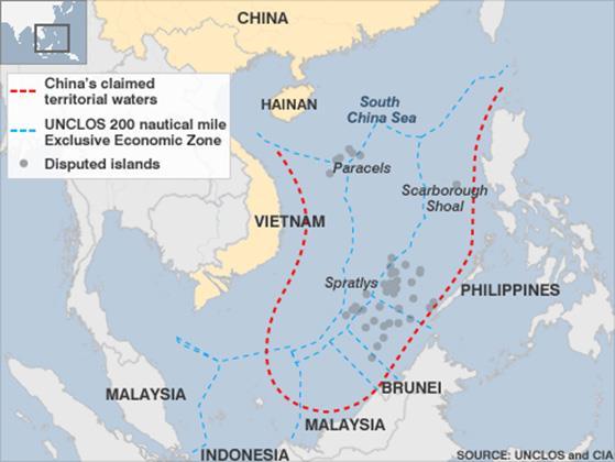 Figure 4. EEZs Overlapping Zone Enclosed by Map of Nine-Dash Line Source: Source: Eurasia Review, September 10, 2012.