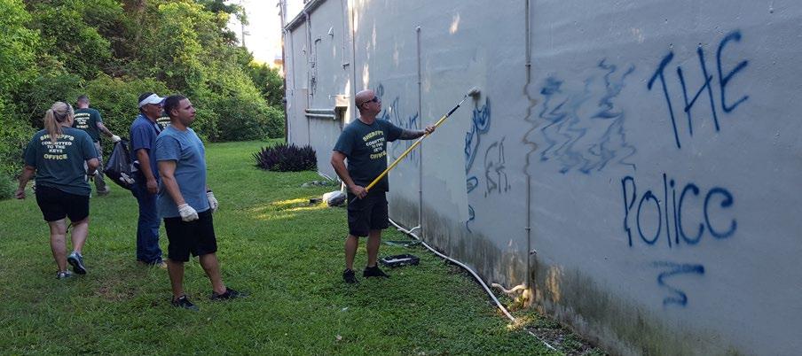 While doing so, they found some unpleasant and unsightly graffiti behind the Circle K