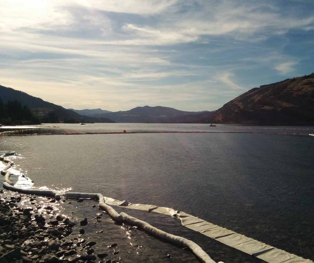 Our Work: Preparedness & Columbia River, near Mosier Oregon on June 3, 2016. The 96-car train was hauling Bakken crude. Sixteen cars response derailed, and 3 of the cars caught on fire.