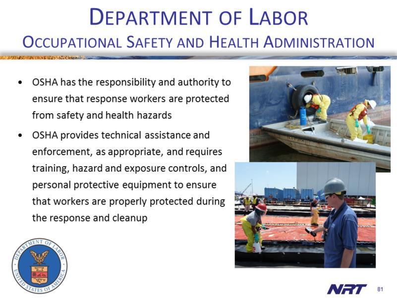 DOL, through OSHA and the states operating plans approved under section 18 of the Occupational Safety and Health Act, has authority to conduct safety and health inspections of hazardous waste sites