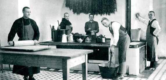 In the kitchen of the monastery in