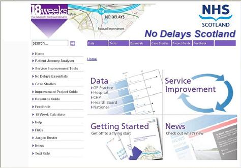 No Delays Scotland streams involved in 18 weeks.