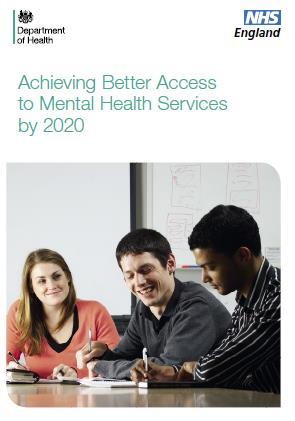 England is making rapid progress towards having the best timely access to high Quality In the next 5 years to start to tackle the parity inequality Equivalent standards to physical health: Tackle