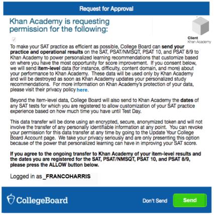 You will then be directed to collegeboard.org.