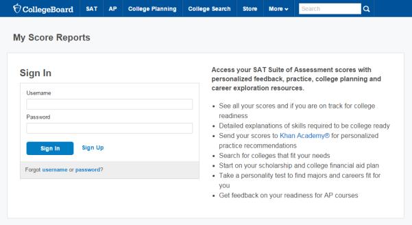 1. Log in to an existing College Board account or