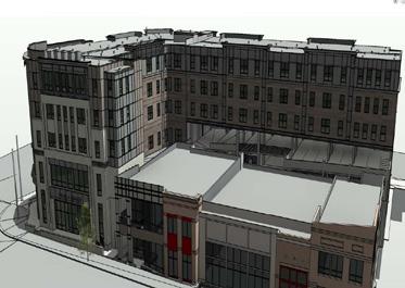 four levels (68 units/139 beds) of residential space.