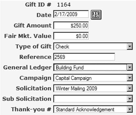 that drive your Financial Reporting Key Gift Data How much? What is the Money for?