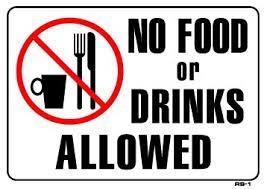 Individual responsibilities Food allowed only in