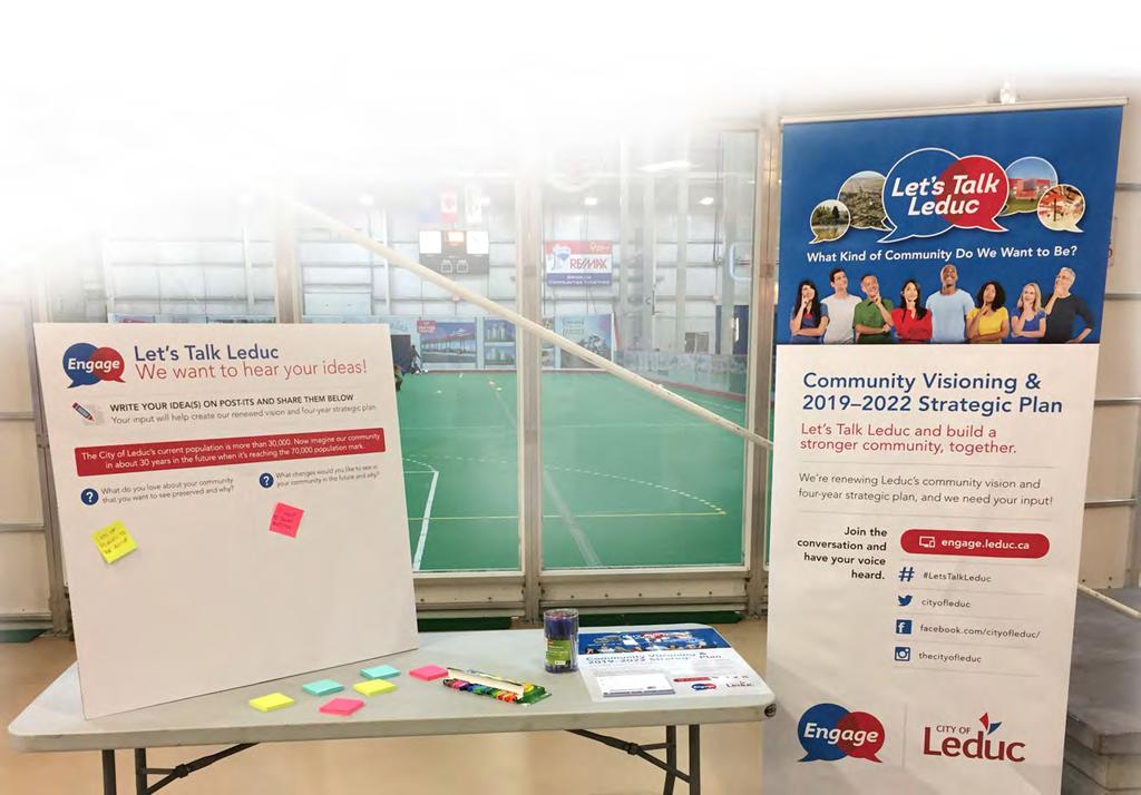SECTION 8 Public Engagement Engagement Hubs Overview Static engagement hubs were set up in the Leduc Recreation Centre, Civic Centre and the Public Library between November 20, 2017 and December 9,