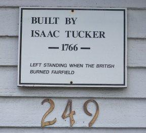 Isaac Tucker, who had a shop just behind his former house, fired a shot at the British troops. The British thought the shot came from the house and attempted to burn the house down.