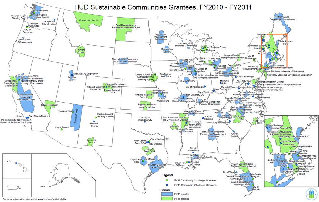 Sustainable Communities Initiative: Targeted Communities Supporting work in 48 states and D.C. In FY11, $509M of demand for only $95.