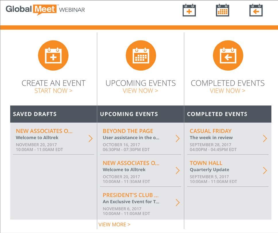 About GlobalMeet GlobalMeet Webinar Portal The Webinar Portal is a web-based control panel that lets you set up and manage your webinars. CREATE AN EVENT.