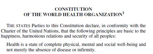 + Global Imperative 4 The preamble to the Constitution of the WHO (1948) : The enjoyment of the highest attainable standard of health is