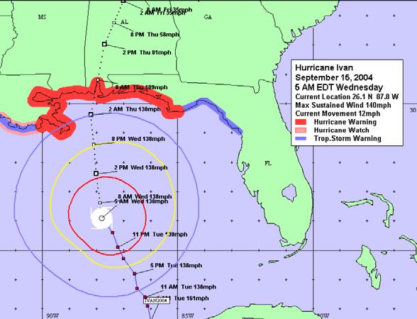 Hurricane Ivan Timeline Wednesday, Sept.