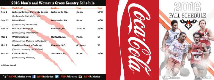 SCHEDULE CARDS AUM athletics designs and distributes three schedule cards each year to promote dates in which our teams compete.